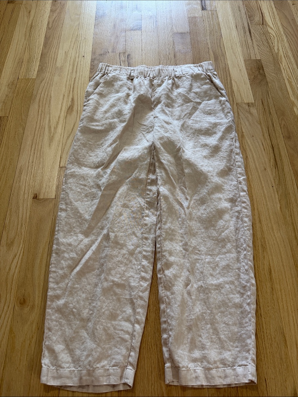 Quince 100% European Linen Pants 25" Oxford Sz S